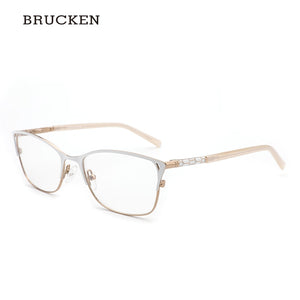 Metal Eyeglasses Frame Women Cat Eye Glasse Clear Vintage Transparent Prescription Myopia Woman Glasses Optical Frames#TWM7554C3