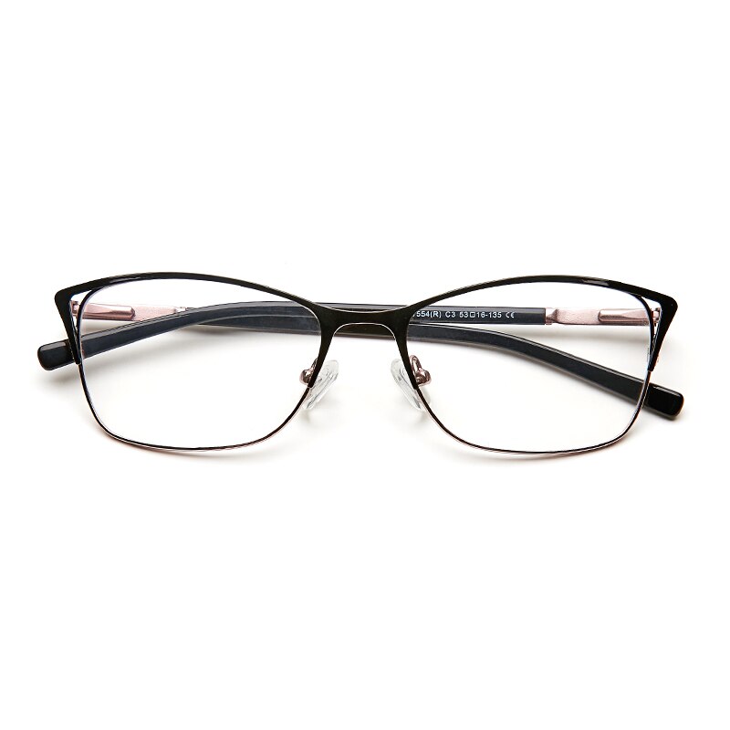 Metal Eyeglasses Frame Women Cat Eye Glasse Clear Vintage Transparent Prescription Myopia Woman Glasses Optical Frames#TWM7554C3