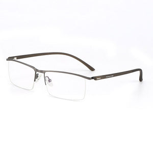Metal Frame Glasses Browline Frame  Half Rim Spectacles Men Business Style  with Spring Hinges