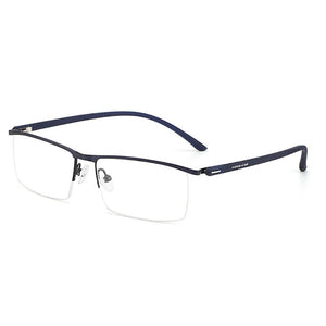 Metal Frame Glasses Browline Frame  Half Rim Spectacles Men Business Style  with Spring Hinges