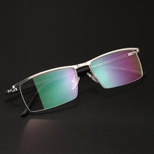 Load image into Gallery viewer, Metal Frame Glasses Browline Frame  Half Rim Spectacles Men Business Style  with Spring Hinges