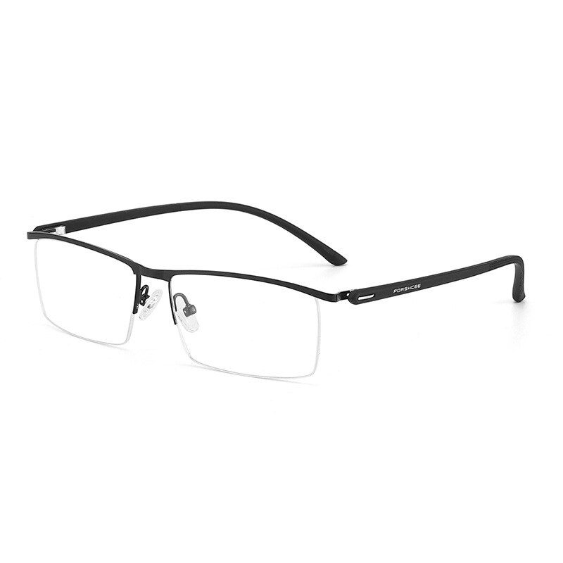 Metal Frame Glasses Browline Frame  Half Rim Spectacles Men Business Style  with Spring Hinges