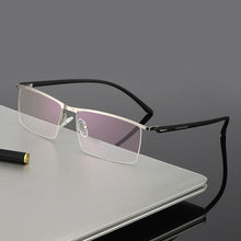 Load image into Gallery viewer, Metal Frame Glasses Browline Frame  Half Rim Spectacles Men Business Style  with Spring Hinges