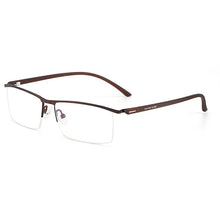 Load image into Gallery viewer, Metal Frame Glasses Browline Frame  Half Rim Spectacles Men Business Style  with Spring Hinges