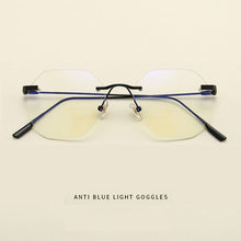 Carica l&#39;immagine nel visualizzatore di Gallery, Occhiali con montatura in metallo Occhiali senza montatura Unisex Anti Blue Ray e occhiali da vista ottici Cerniere a molla Vendita 