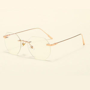 Occhiali con montatura in metallo Occhiali senza montatura Unisex Anti Blue Ray e occhiali da vista ottici Cerniere a molla Vendita 
