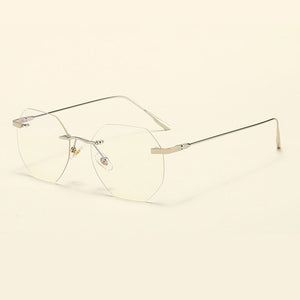 Occhiali con montatura in metallo Occhiali senza montatura Unisex Anti Blue Ray e occhiali da vista ottici Cerniere a molla Vendita 