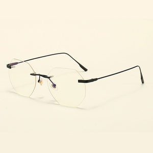 Occhiali con montatura in metallo Occhiali senza montatura Unisex Anti Blue Ray e occhiali da vista ottici Cerniere a molla Vendita 