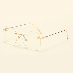 Occhiali con montatura in metallo Occhiali senza montatura Unisex Anti Blue Ray e occhiali da vista ottici Cerniere a molla Vendita 