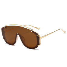 Load image into Gallery viewer, Metal Frame One-Pieces Sunscreen Shades Summer Beach Party Oversize Steampunk Vintage Sunglasses Women Fashion