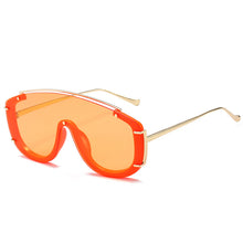 Load image into Gallery viewer, Metal Frame One-Pieces Sunscreen Shades Summer Beach Party Oversize Steampunk Vintage Sunglasses Women Fashion