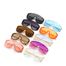 Load image into Gallery viewer, Metal Frame One-Pieces Sunscreen Shades Summer Beach Party Oversize Steampunk Vintage Sunglasses Women Fashion