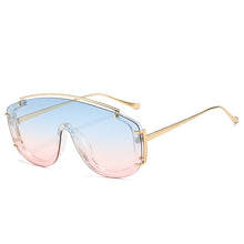 Load image into Gallery viewer, Metal Frame One-Pieces Sunscreen Shades Summer Beach Party Oversize Steampunk Vintage Sunglasses Women Fashion