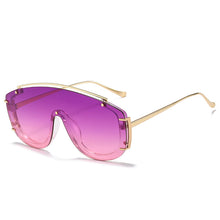 Load image into Gallery viewer, Metal Frame One-Pieces Sunscreen Shades Summer Beach Party Oversize Steampunk Vintage Sunglasses Women Fashion