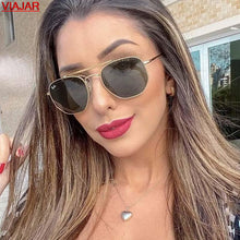 Load image into Gallery viewer, Metal Frame Sunglasses Sunshade Women 2023 Hexagon Retro Designer Driving Pilot Anti-UV400 Male Polarized Mirror Sun Glasses Men