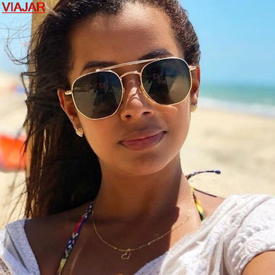 Metal Frame Sunglasses Sunshade Women 2023 Hexagon Retro Designer Driving Pilot Anti-UV400 Male Polarized Mirror Sun Glasses Men