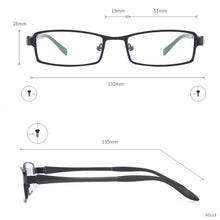Carica l&#39;immagine nel visualizzatore di Gallery, Metal Full Rim Small Rectangular Spectacles Men Super Light Flexible Eyeglasses Frames For Prescription Lenses Myopia Reading