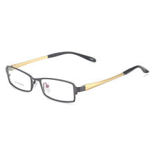 Carica l&#39;immagine nel visualizzatore di Gallery, Metal Full Rim Small Rectangular Spectacles Men Super Light Flexible Eyeglasses Frames For Prescription Lenses Myopia Reading