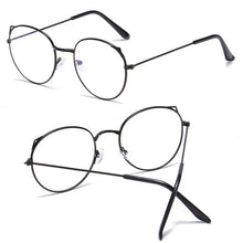 Load image into Gallery viewer, Metal Glasses Cat Ears Glasses Literary Fashionable Trend Glasses Women Men Round Eyeglass Unisex Flat Eyeglass
