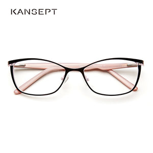 Metal Glasses Frame Women Brand Designer Female Vintage Cat Eye Prescription Eyeglasses Pink Full Myopia Optical Frames Eye