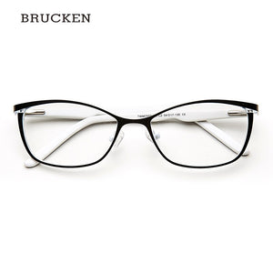 Metal Glasses Frame Women Brand Designer Female Vintage Cat Eye Prescription Eyeglasses Pink Full Myopia Optical Frames Eye