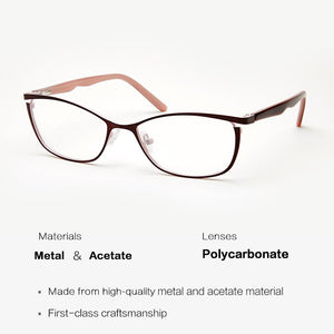 Metal Glasses Frame Women Brand Designer Female Vintage Cat Eye Prescription Eyeglasses Pink Full Myopia Optical Frames Eye