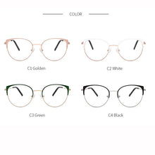 Load image into Gallery viewer, Metal Glasses Frame Women New Fashion Cat Eye Round Glasses Vintage Optical Eyewear Myopia Alloy Prescription Eyeglasses