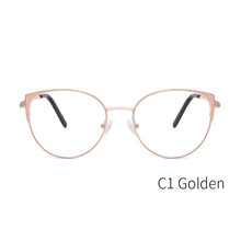 Load image into Gallery viewer, Metal Glasses Frame Women New Fashion Cat Eye Round Glasses Vintage Optical Eyewear Myopia Alloy Prescription Eyeglasses