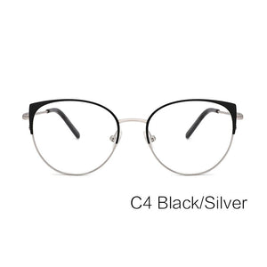 Metal Glasses Frame Women New Fashion Cat Eye Round Glasses Vintage Optical Eyewear Myopia Alloy Prescription Eyeglasses