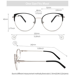 Metal Glasses Frame Women New Fashion Cat Eye Round Glasses Vintage Optical Eyewear Myopia Alloy Prescription Eyeglasses