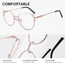 Load image into Gallery viewer, Metal Glasses Frame Women New Fashion Cat Eye Round Glasses Vintage Optical Eyewear Myopia Alloy Prescription Eyeglasses