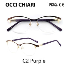 Load image into Gallery viewer, Metal Glasses Frame Women Vintage Eyeglasses Frames Prescription Eyewear Stylish Spring Hinges Optical Spectacle Eye OCCI CHIARI
