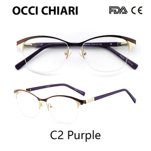 Metal Glasses Frame Women Vintage Eyeglasses Frames Prescription Eyewear Stylish Spring Hinges Optical Spectacle Eye OCCI CHIARI