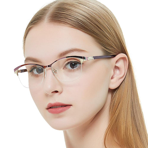 Metal Glasses Frame Women Vintage Eyeglasses Frames Prescription Eyewear Stylish Spring Hinges Optical Spectacle Eye OCCI CHIARI