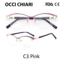 Load image into Gallery viewer, Metal Glasses Frame Women Vintage Eyeglasses Frames Prescription Eyewear Stylish Spring Hinges Optical Spectacle Eye OCCI CHIARI