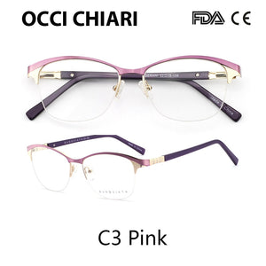 Metal Glasses Frame Women Vintage Eyeglasses Frames Prescription Eyewear Stylish Spring Hinges Optical Spectacle Eye OCCI CHIARI