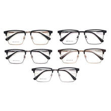 Load image into Gallery viewer, Metal Glasses Stainless Steel TR90 Splicing Frame Square Box Prescription Glasses Large Full Rim Glasses Glasses  9606