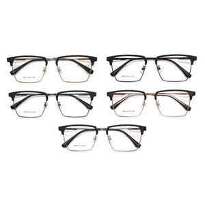 Metal Glasses Stainless Steel TR90 Splicing Frame Square Box Prescription Glasses Large Full Rim Glasses Glasses  9606