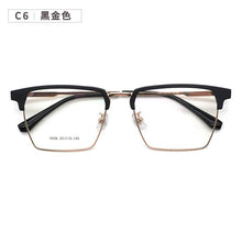 Load image into Gallery viewer, Metal Glasses Stainless Steel TR90 Splicing Frame Square Box Prescription Glasses Large Full Rim Glasses Glasses  9606