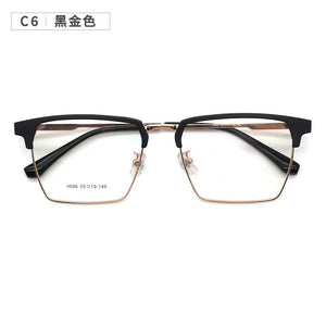 Metal Glasses Stainless Steel TR90 Splicing Frame Square Box Prescription Glasses Large Full Rim Glasses Glasses  9606