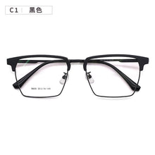 Load image into Gallery viewer, Metal Glasses Stainless Steel TR90 Splicing Frame Square Box Prescription Glasses Large Full Rim Glasses Glasses  9606