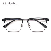 Load image into Gallery viewer, Metal Glasses Stainless Steel TR90 Splicing Frame Square Box Prescription Glasses Large Full Rim Glasses Glasses  9606