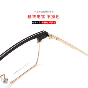 Metal Glasses Stainless Steel TR90 Splicing Frame Square Box Prescription Glasses Large Full Rim Glasses Glasses  9606