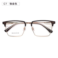 Load image into Gallery viewer, Metal Glasses Stainless Steel TR90 Splicing Frame Square Box Prescription Glasses Large Full Rim Glasses Glasses  9606