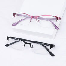 Load image into Gallery viewer, Metal Half Frame Myopia Glasses Women Men Square Optical Prescription Eyeglasses Near-sighted Eyewear Vision Care  -4.00 ~ -1.00