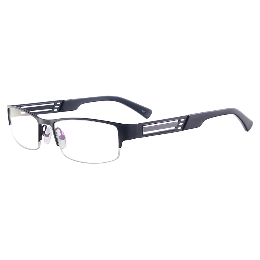Metal Half Rim Eye Glasses Men Rectangular Optical Eyeglasses Frame For Prescription Lens