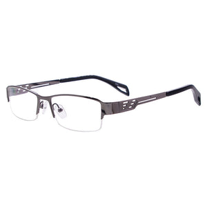 Metal Half Rim Rectangular Eyeglass Frame Classic Business Style Men Glasses For Prescription Lenses Myopia Reading Varifocal