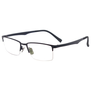 Metal Half Rim Spectacles Flexible Eyeglasses Myopia Prescription Glasses Men Eyewear