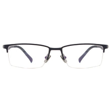 Carica l&#39;immagine nel visualizzatore di Gallery, Metal Half Rim Spectacles Flexible Eyeglasses Myopia Prescription Glasses Men Eyewear
