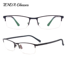 Load image into Gallery viewer, Metal Half Rim Spectacles Men Classic Eyeglass Frame For Myopia &amp; Reading Prescription Lenses